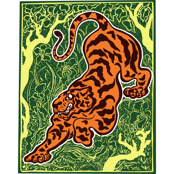 SVG Tiger in the jungle