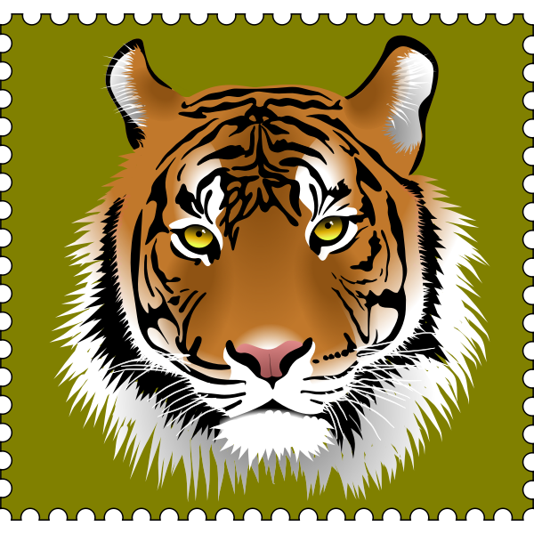 SVG Tiger postage stamp