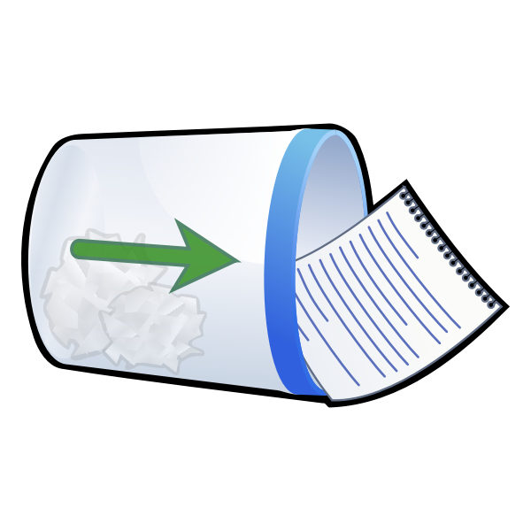 SVG Tipped over trash bin vector clip art