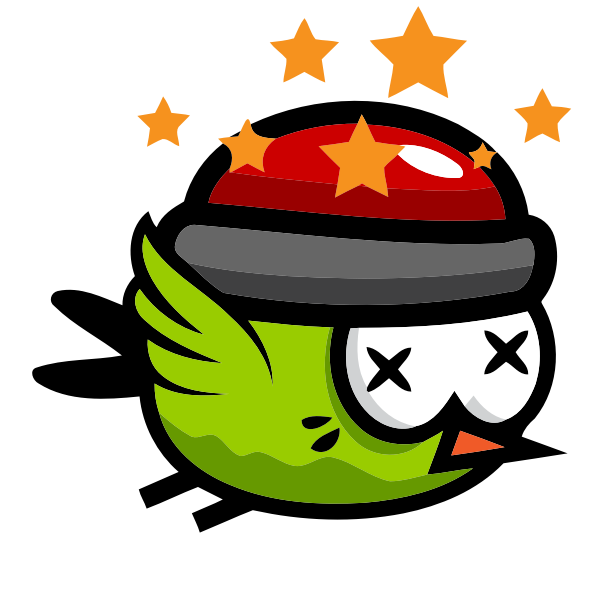 SVG Tipsy green bird