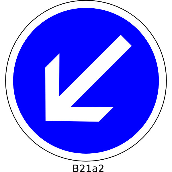 SVG To the left direction only road sign vector image