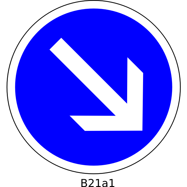 SVG To the right direction only road sign vector image