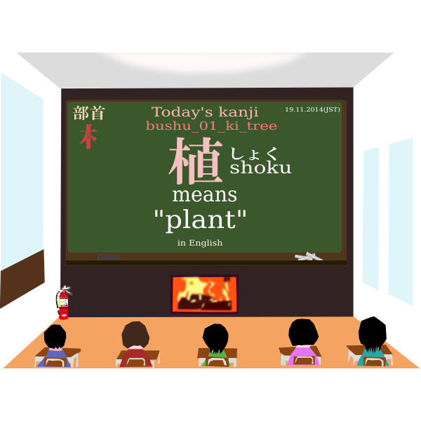 SVG todayskanji 127 bushu 01 ki tree shoku