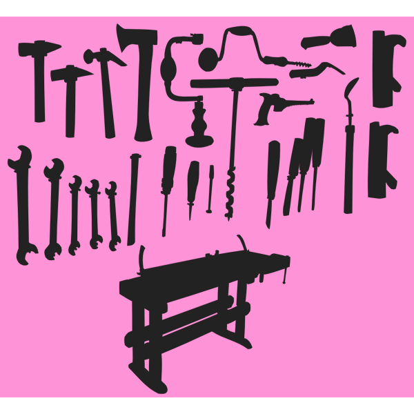 SVG Tools and workbench silhouette