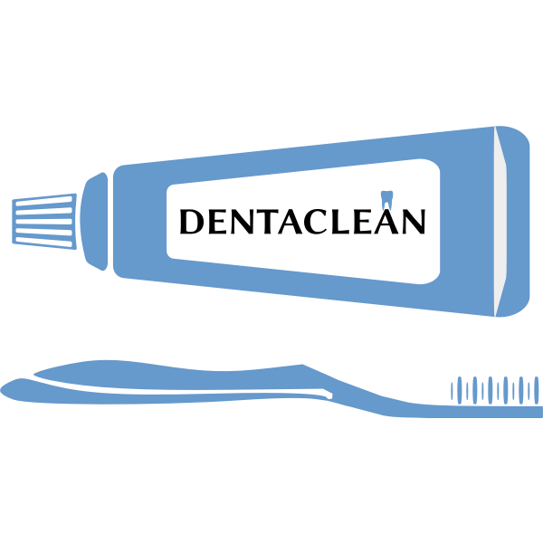 SVG Toothbrush and toothpaste vector image