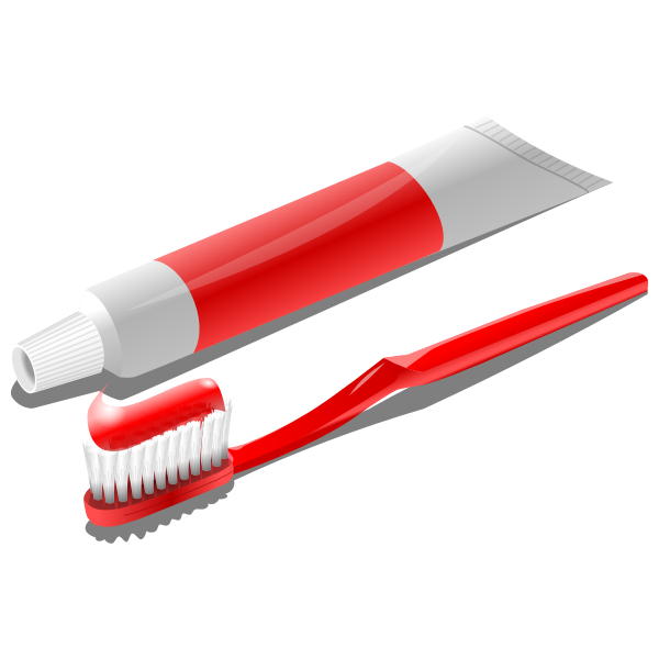 SVG Toothbrush with toothpaste tube vector clip art