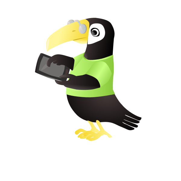 SVG Toucan with tablet vector clip art