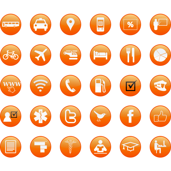 SVG Tourism and services buttons vector image
