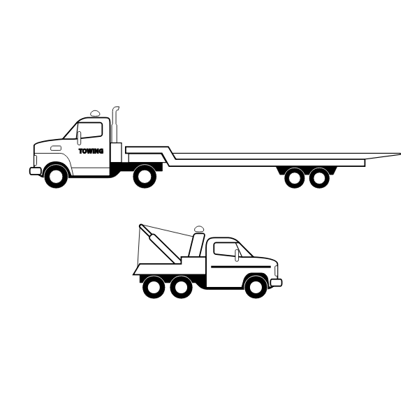 SVG Tow trucks vector line art