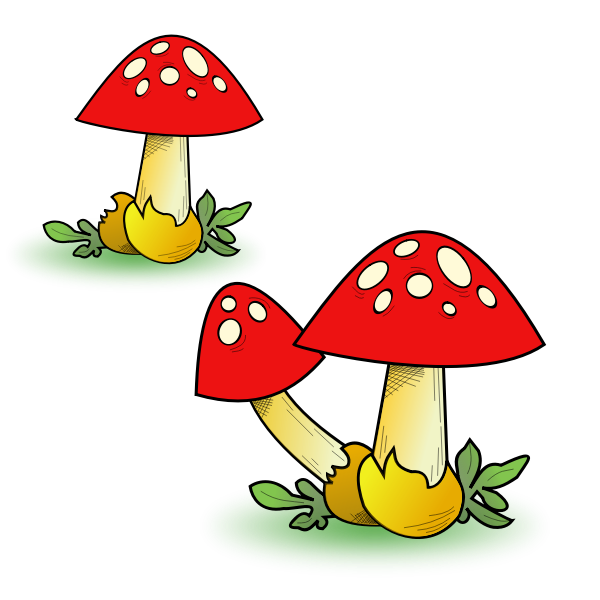SVG Toxic mushrooms color art