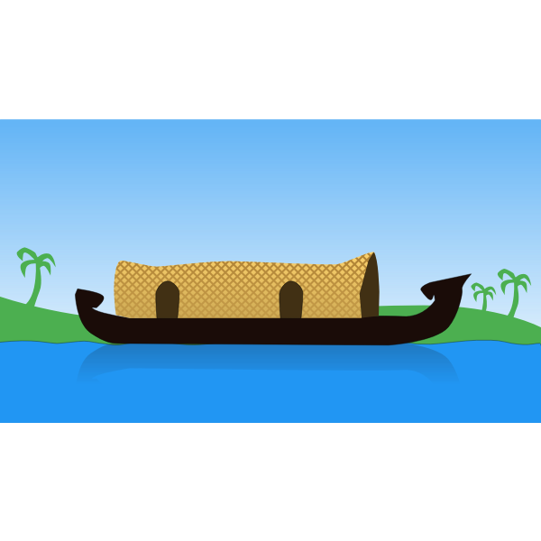 SVG Traditional houseboat