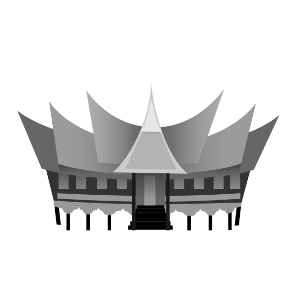 SVG Traditional Japanese house in gray scale