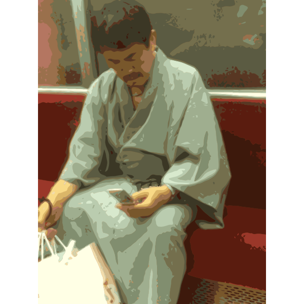 SVG Traditional Japanese with cell phone