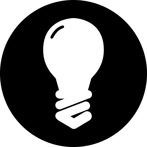 SVG Traditional light bulb icon in black circle vector image