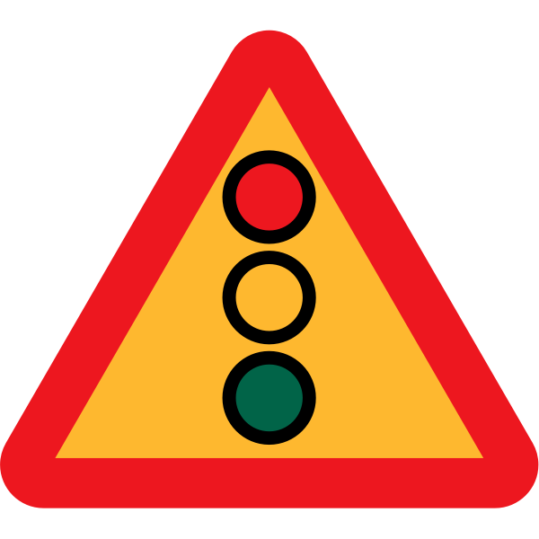 SVG Traffic lights ahead sign vector image