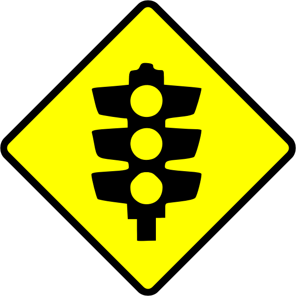 SVG Traffic lights caution sign vector image