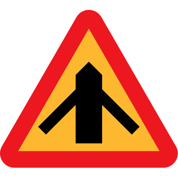 SVG Traffic merging from left and right sign vector