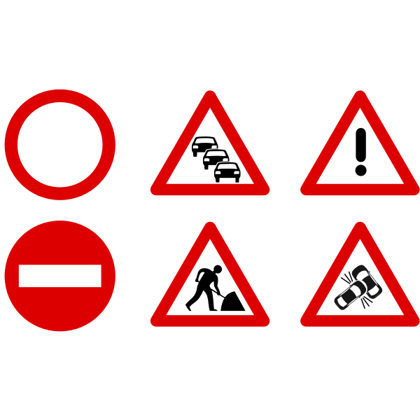 SVG Traffic signs icons vector graphics