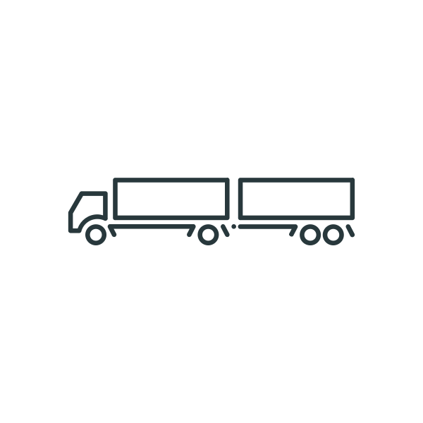 SVG Trailer truck icon line art vector drawing