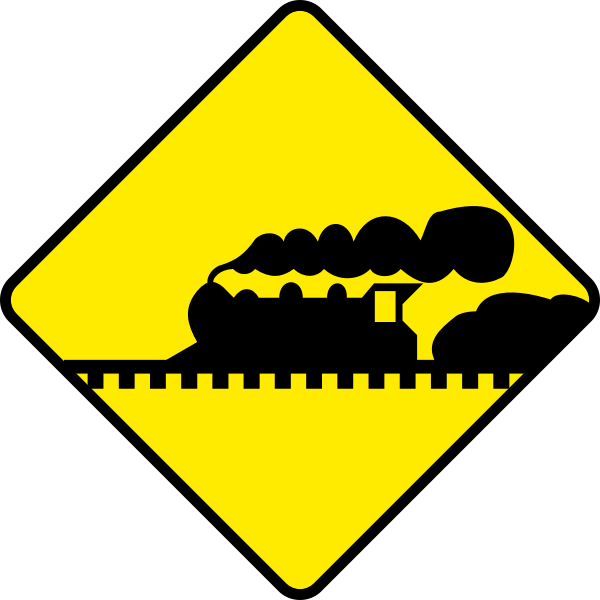 SVG Train road sign