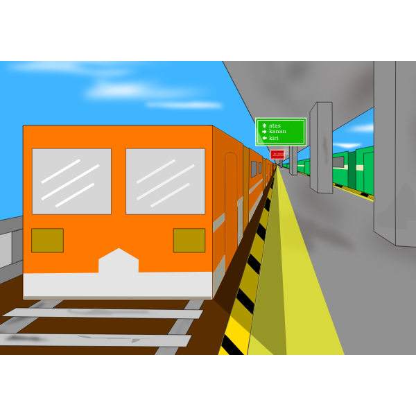 SVG train station colored