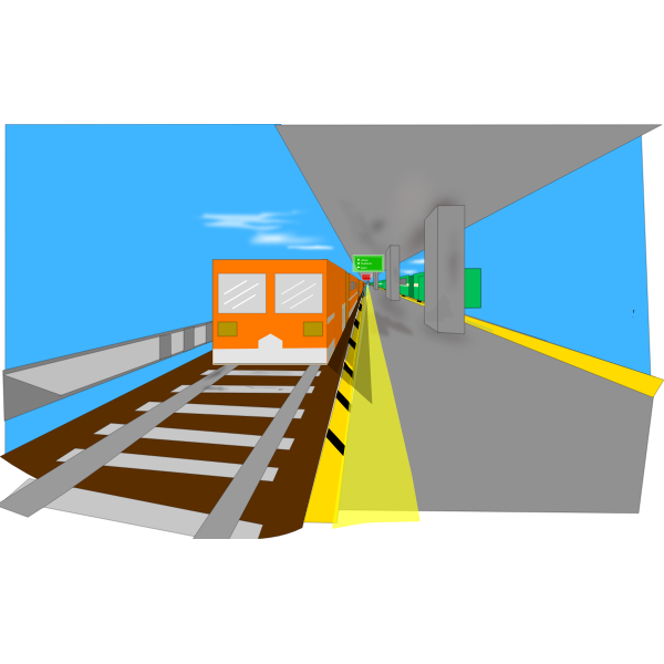 SVG Train station in colors