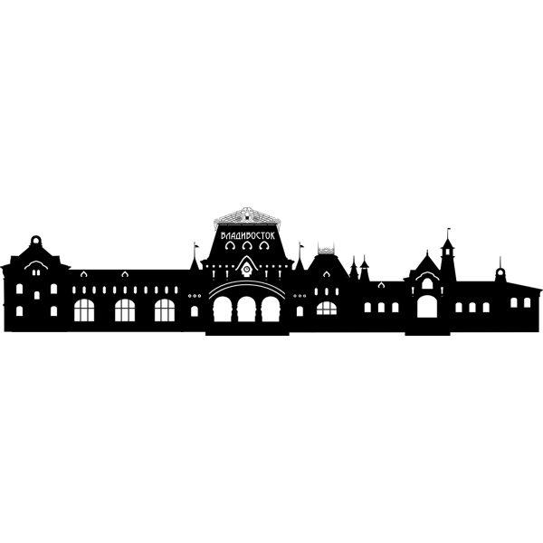 SVG Train station silhouette