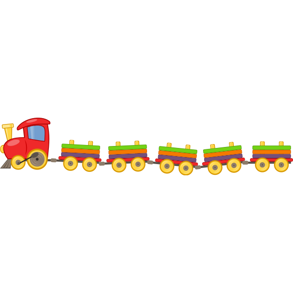 SVG Train with 5 wagons