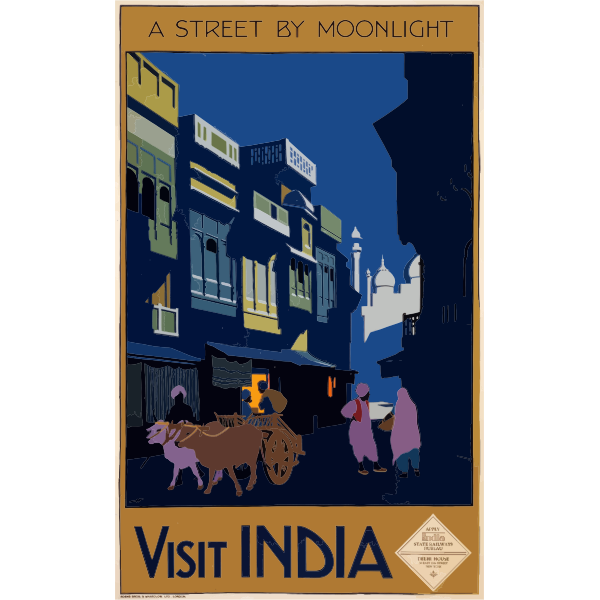 SVG Travel poster of India
