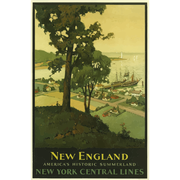 SVG Travel poster of New England