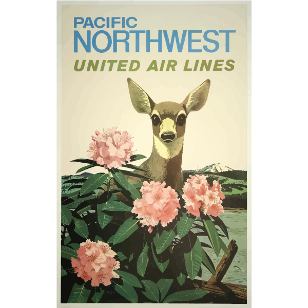 SVG Travel poster of Pacific Northwest
