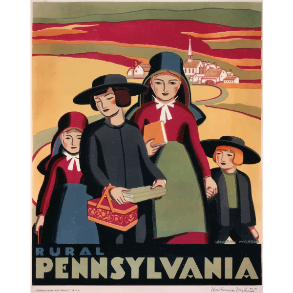 SVG Travel poster of rural Pennsylvania