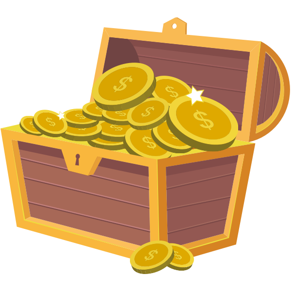 SVG Treasure chest full of money