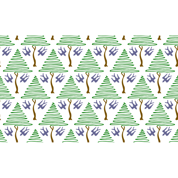 SVG Tree and birds pattern