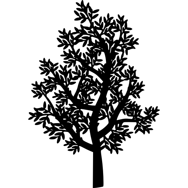 SVG Tree black silhouette