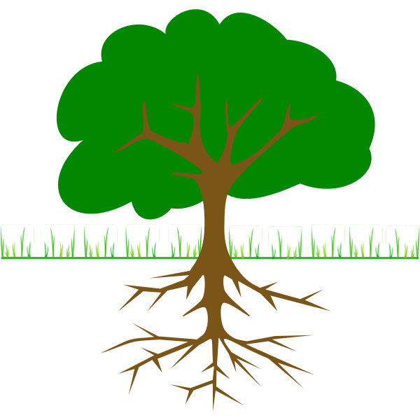 SVG Tree branches and root vector drawing