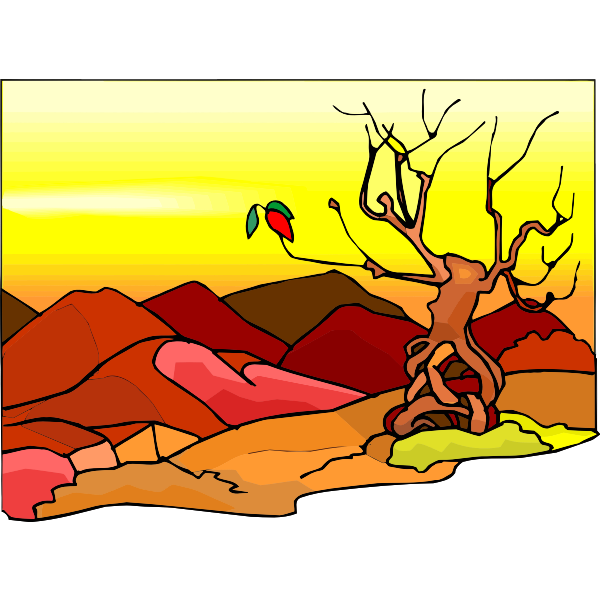 SVG Tree in barren landscape