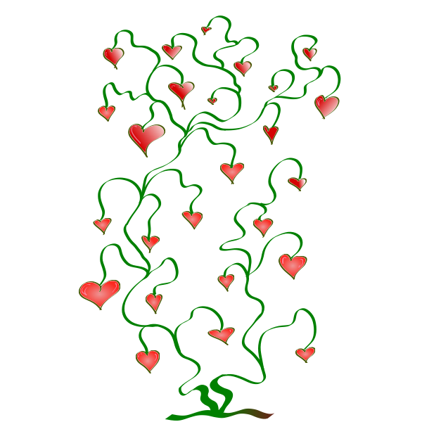 SVG Tree of hearts vector clip art