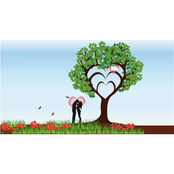 SVG Tree of love vector image