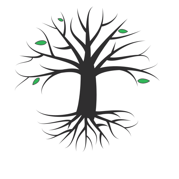 SVG Tree with a root silhouette