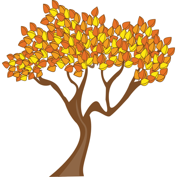 SVG Tree with autumn leaves vector clip art