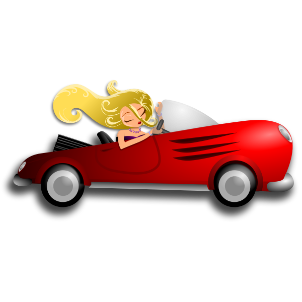 SVG Trendy girl driving coupe vector image
