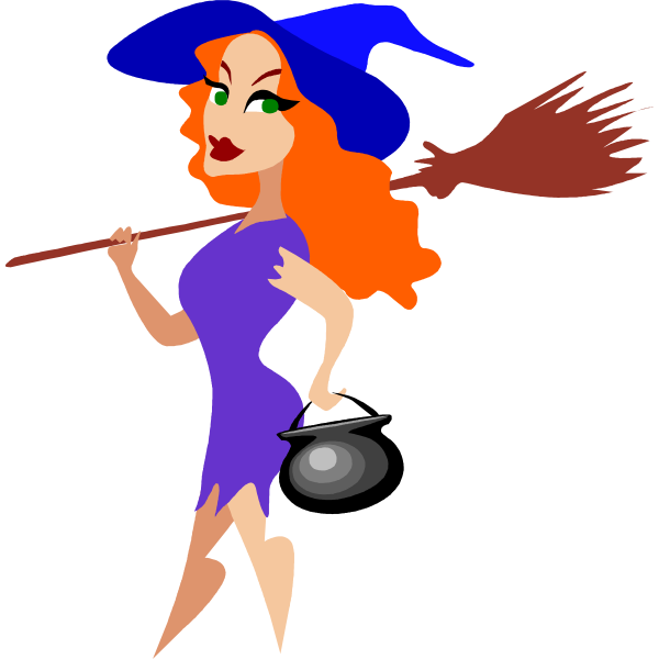 SVG Trendy witch vector image
