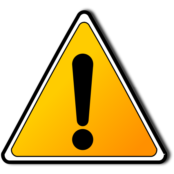 SVG Triangle warning sign with an exclamation mark vector drawing