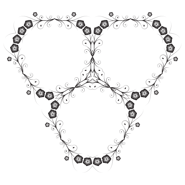 SVG Triangular flowery frames