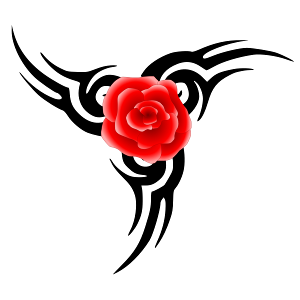 SVG Tribal Tattoo with Rose