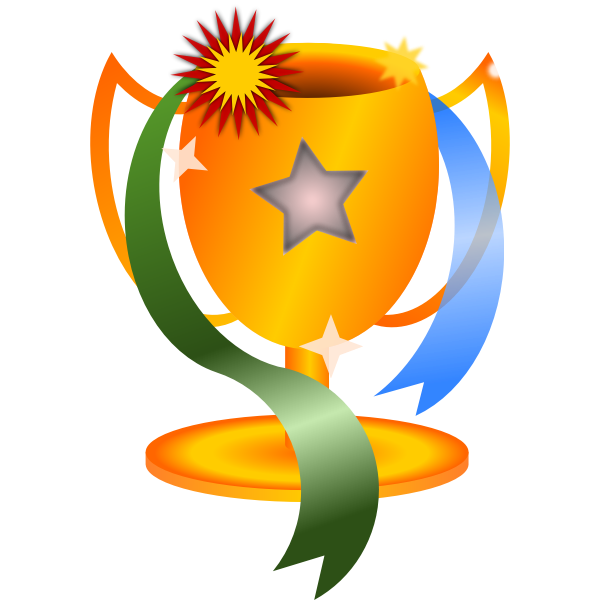 SVG Trophy with ribbons vector image