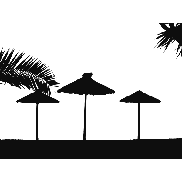 SVG Tropical beach silhouette