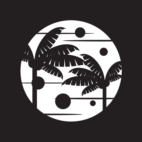 SVG Tropical setting monochrome art