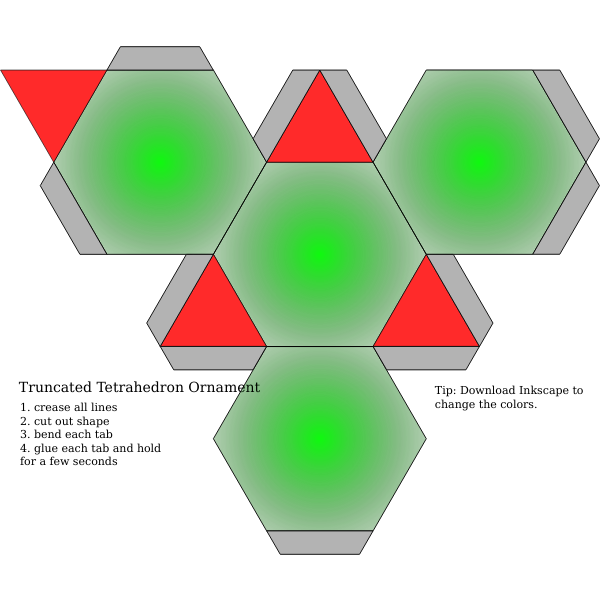 SVG Truncated tetrahedron ornament